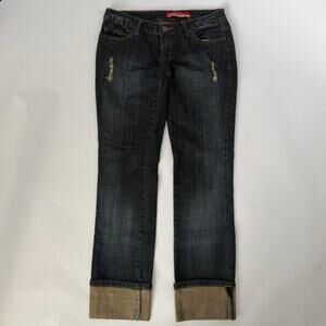 Zana Di Jeans Dark Wash Rockin Denim Cuffed Jeans